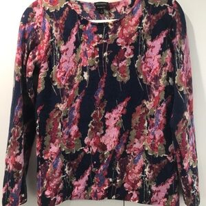 Talbots Merino Wool Women's Floral Print Top - Multicolor S